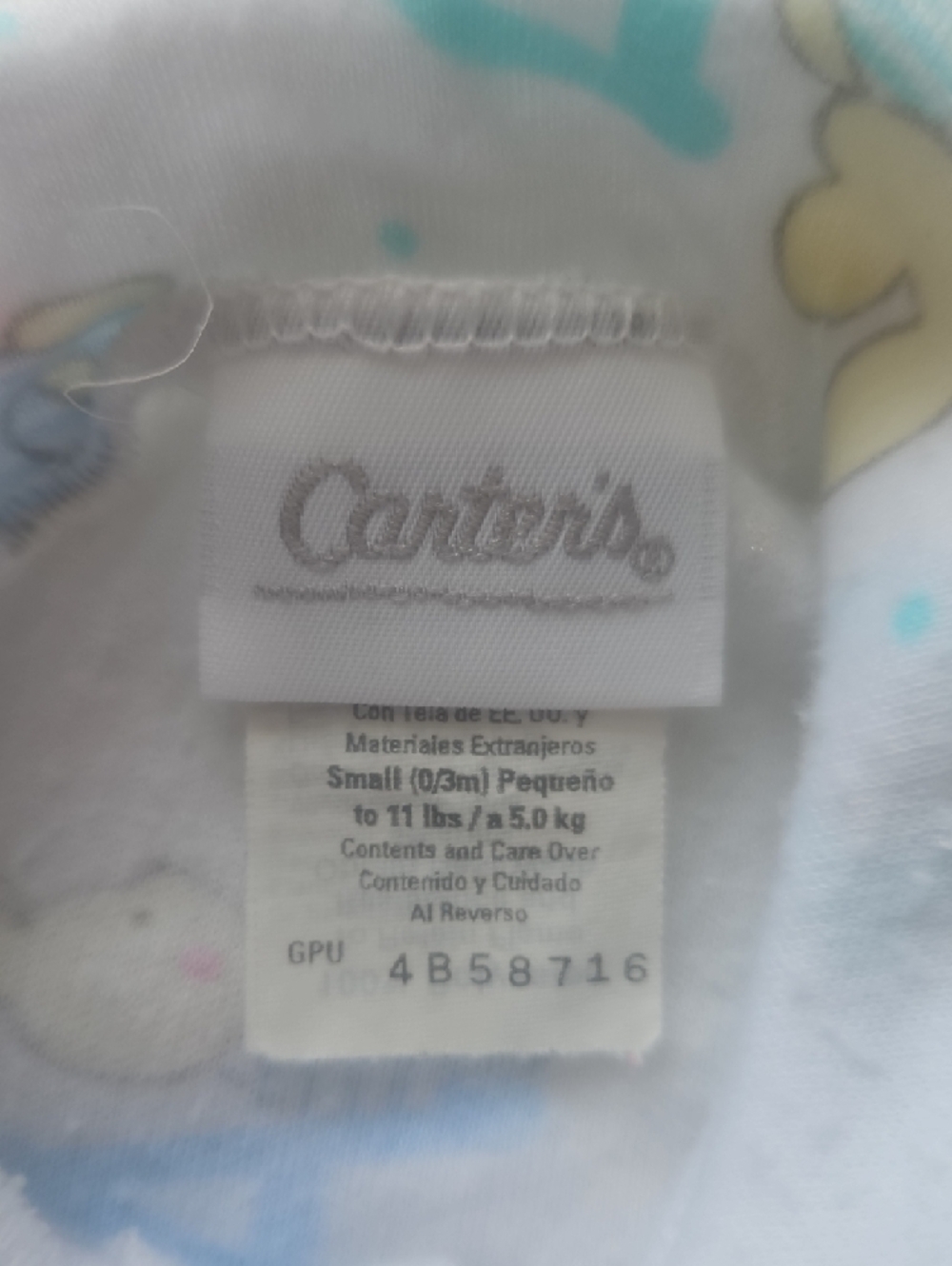 Carter's White Baby One-Piece with Pastel Bunny ABCs Print - Picture 4 of 7